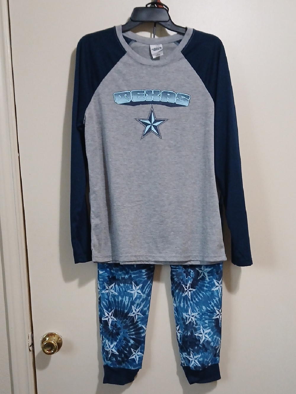 Men's Texas Star Long-Sleeve Pajama Set - Gray & Navy